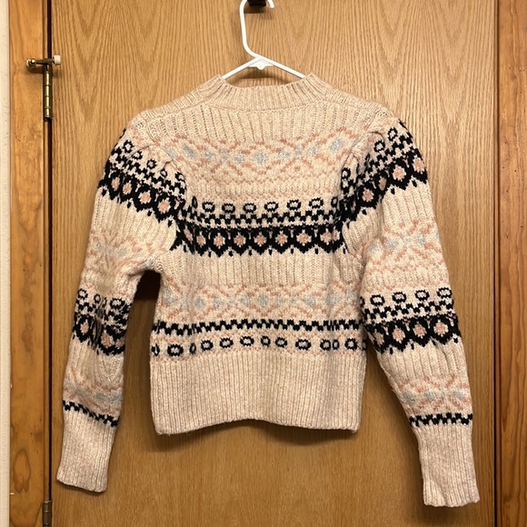 NWOT ASTR THE LABEL Maria Knit Sweater - Medium, Ivory/black/pink Fair Isle - Picture 7 of 10